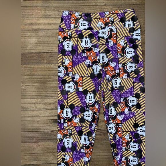 LuLaRoe Tween Leggings • Disney’s Mickey • Purple Retro Designs • Adult 00-0 - Picture 2 of 12